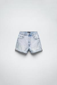 HIGH-RISE FRAYED DENIM SHORTS - Anthracite grey | ZARA Australia
