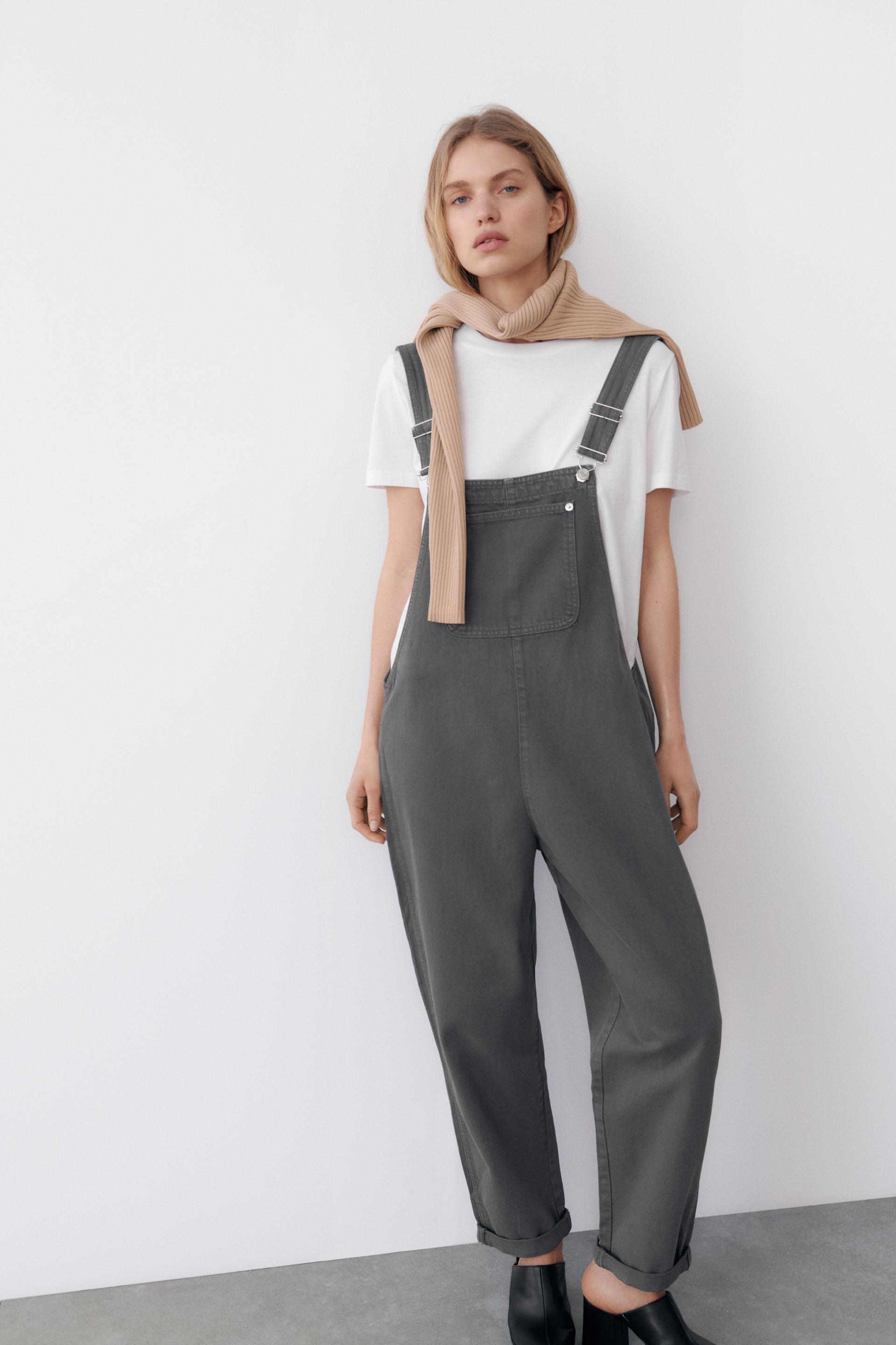 DENIM DUNGAREES - Charcoal grey | ZARA 