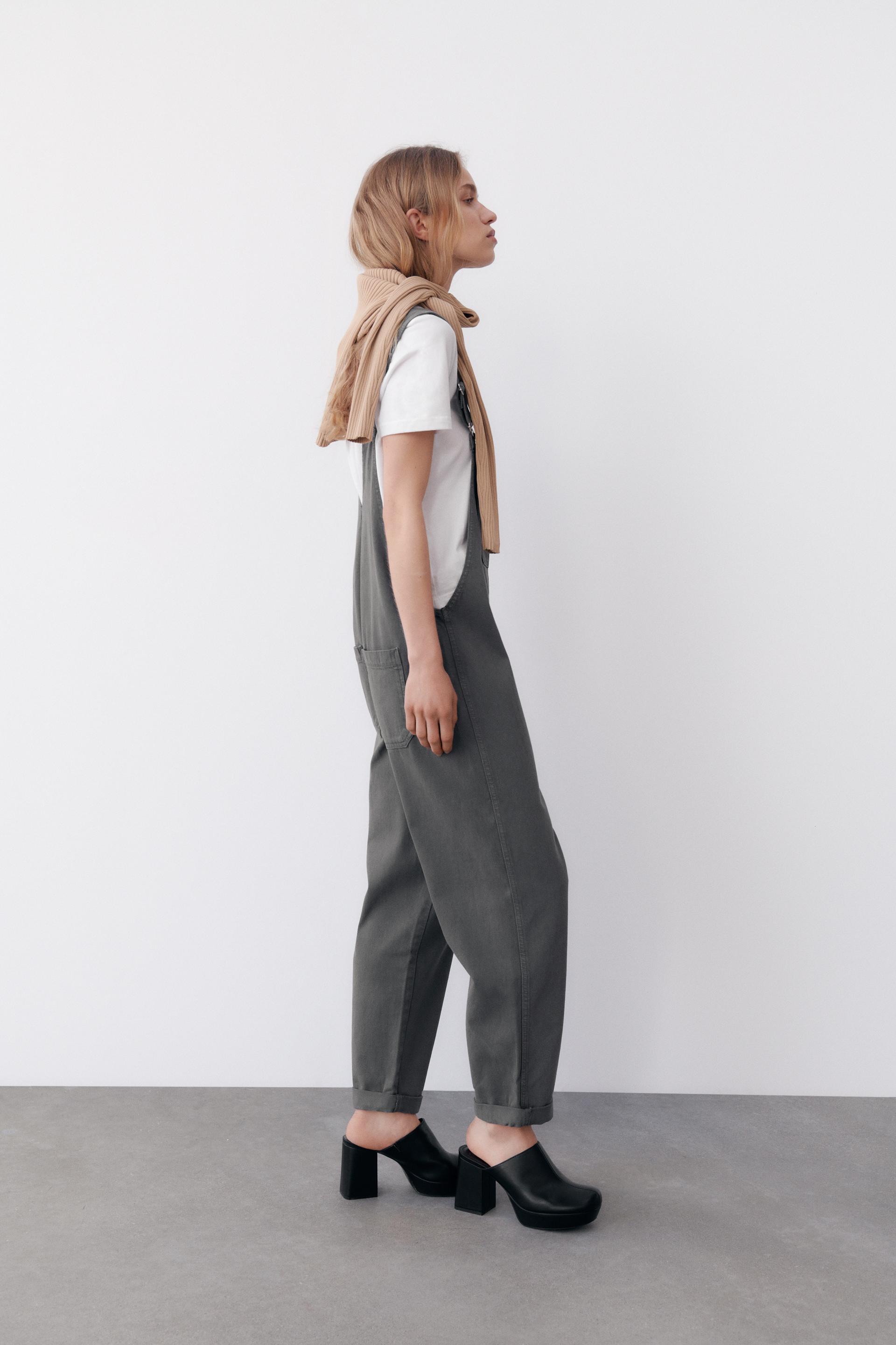 DENIM DUNGAREES - Charcoal grey | ZARA 