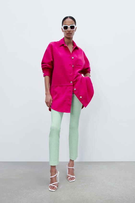 OVERSIZED OVERSHIRT WITH POCKETS - Pink / Mauve | ZARA Australia