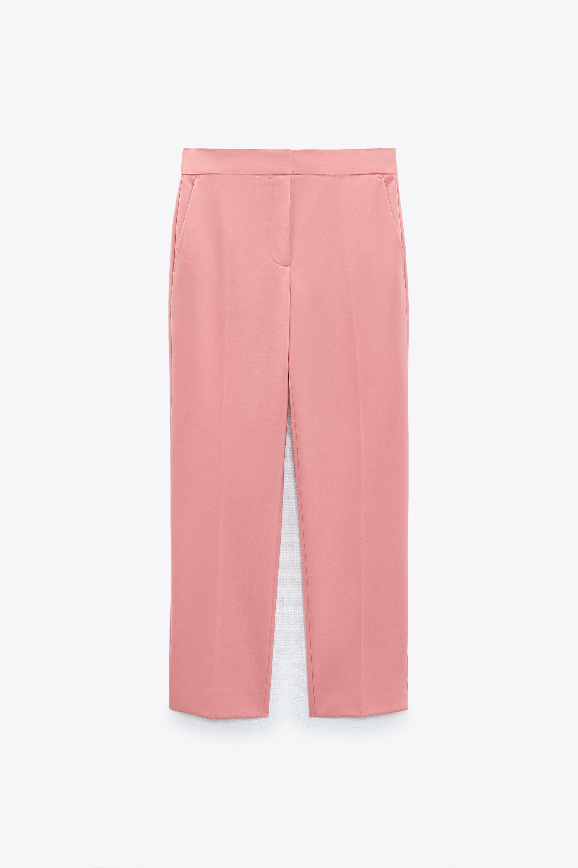 CROPPED TROUSERS - Light pink | ZARA 