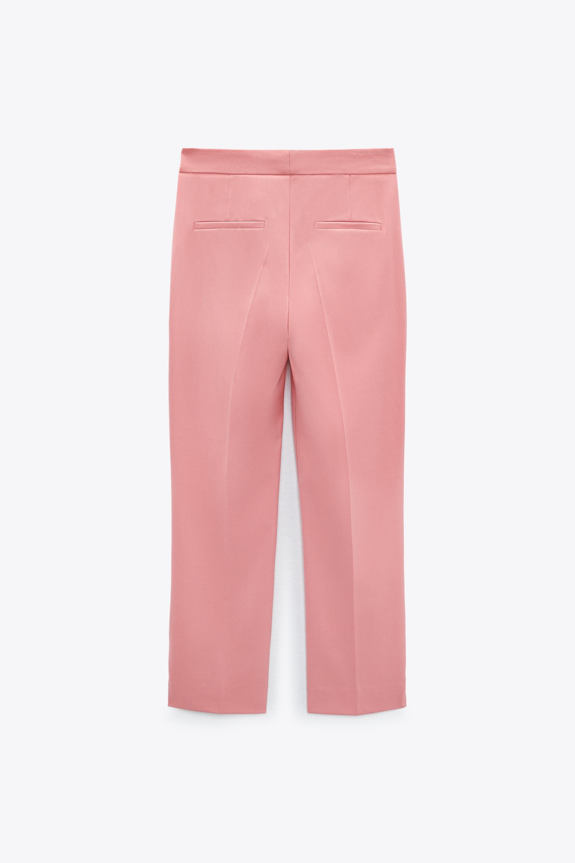 CROPPED TROUSERS - Light pink | ZARA 