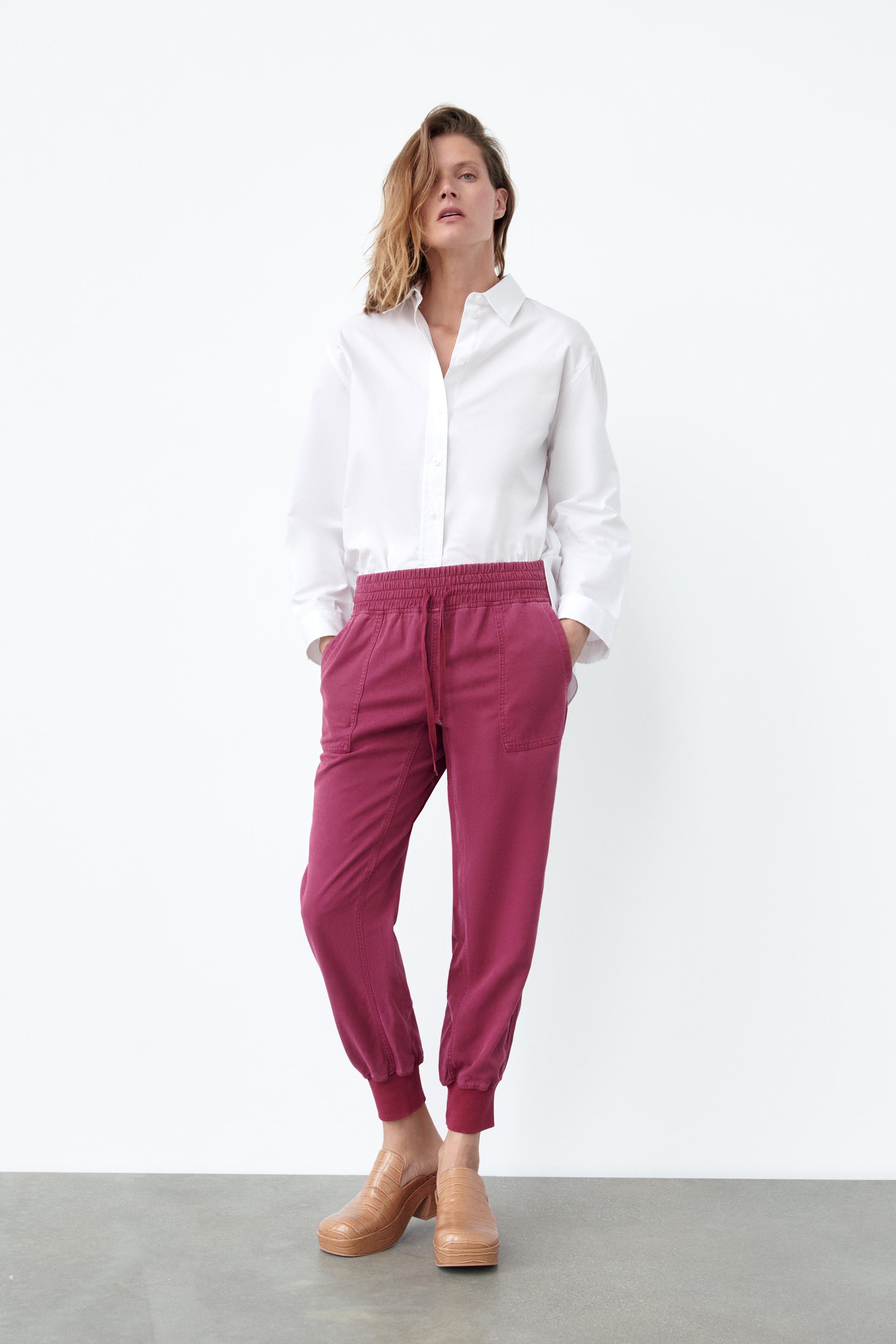 SLOUCHY JOGGING TROUSERS - Cherry red 