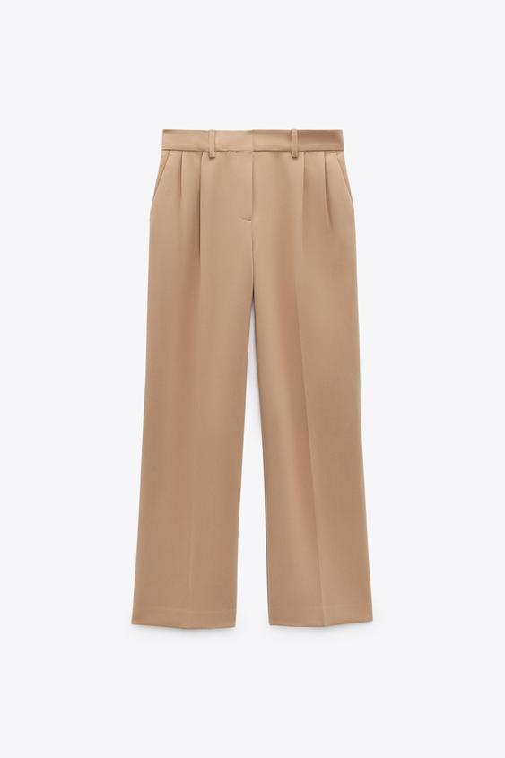 MASCULINE WIDE-LEG TROUSERS - camel 