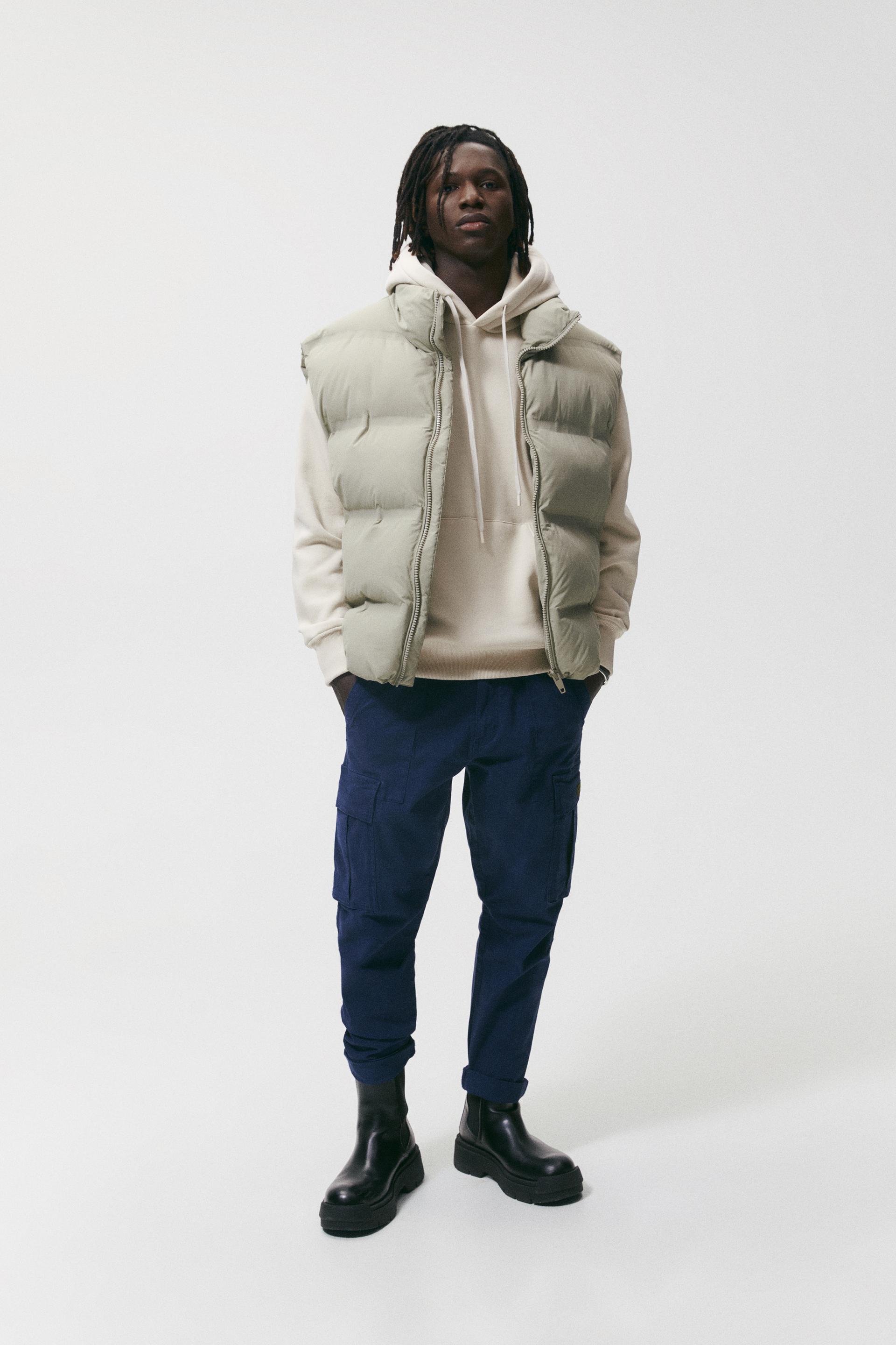 RELAXED FIT CARGO TROUSERS - Ecru 