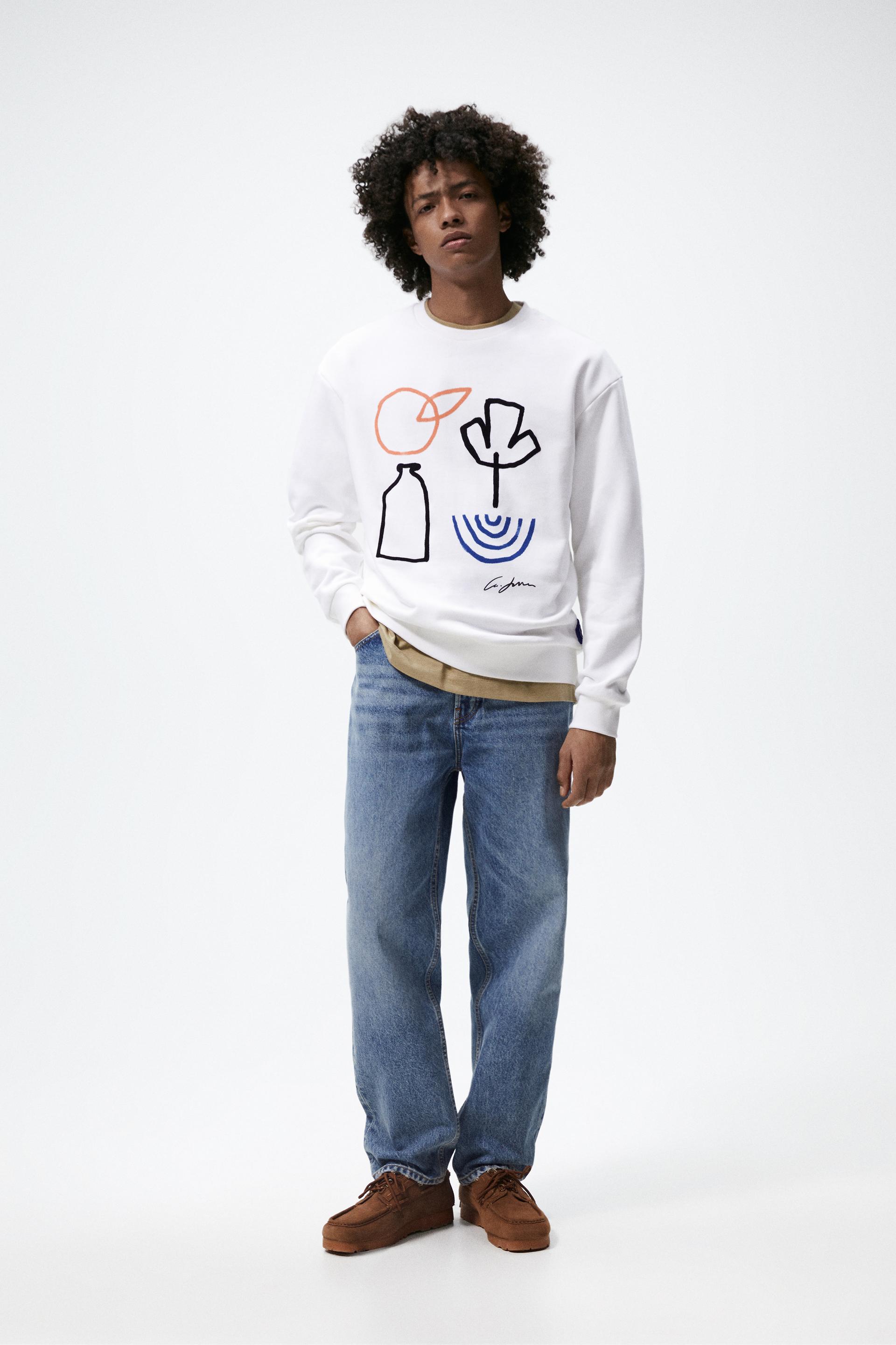 SUDADERA ESTAMPADO GRÁFICOS - Blanco roto | ZARA Chile