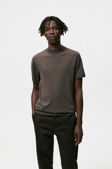 zara plain black t shirt