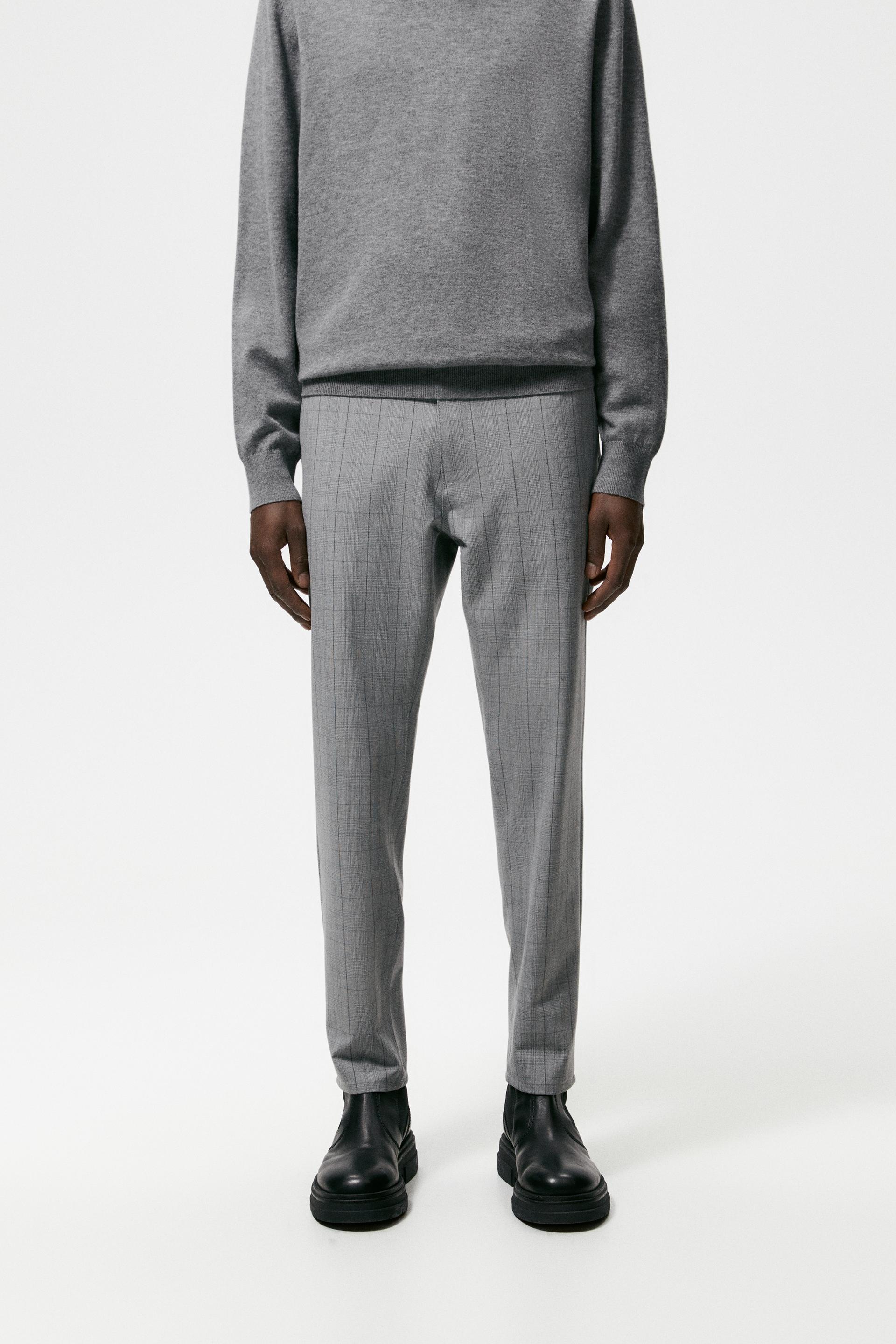 TEXTURED COMFORT TROUSERS - Grey | ZARA 