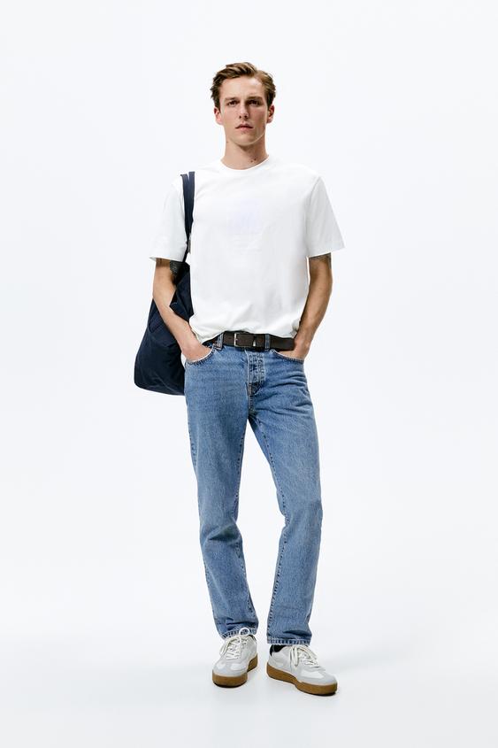 TEXTURED PRINT T-SHIRT - White | ZARA 