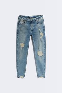 RIPPED SKINNY JEANS - Mid-blue | ZARA Australia