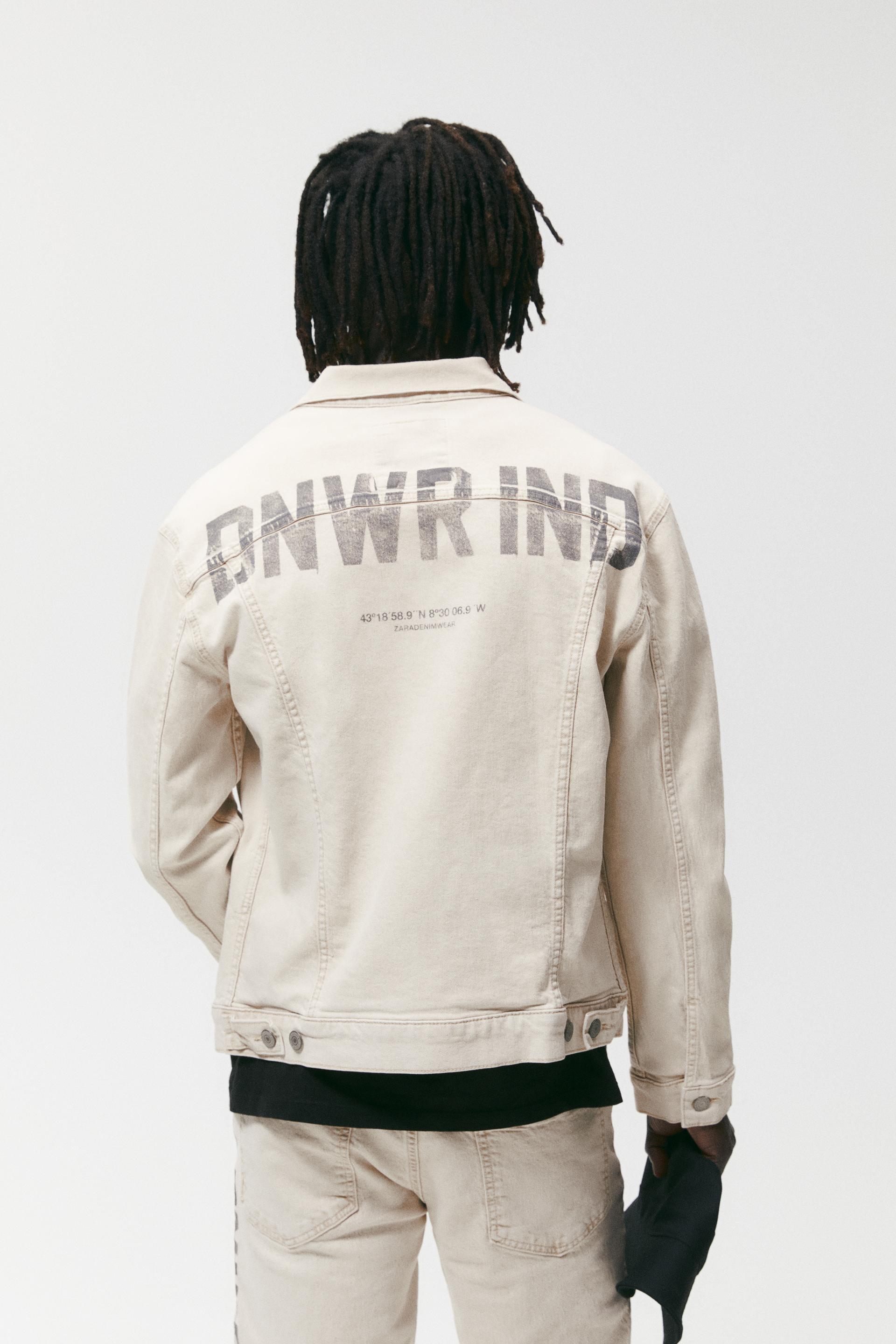 PRINTED DENIM JACKET - Beige | ZARA 