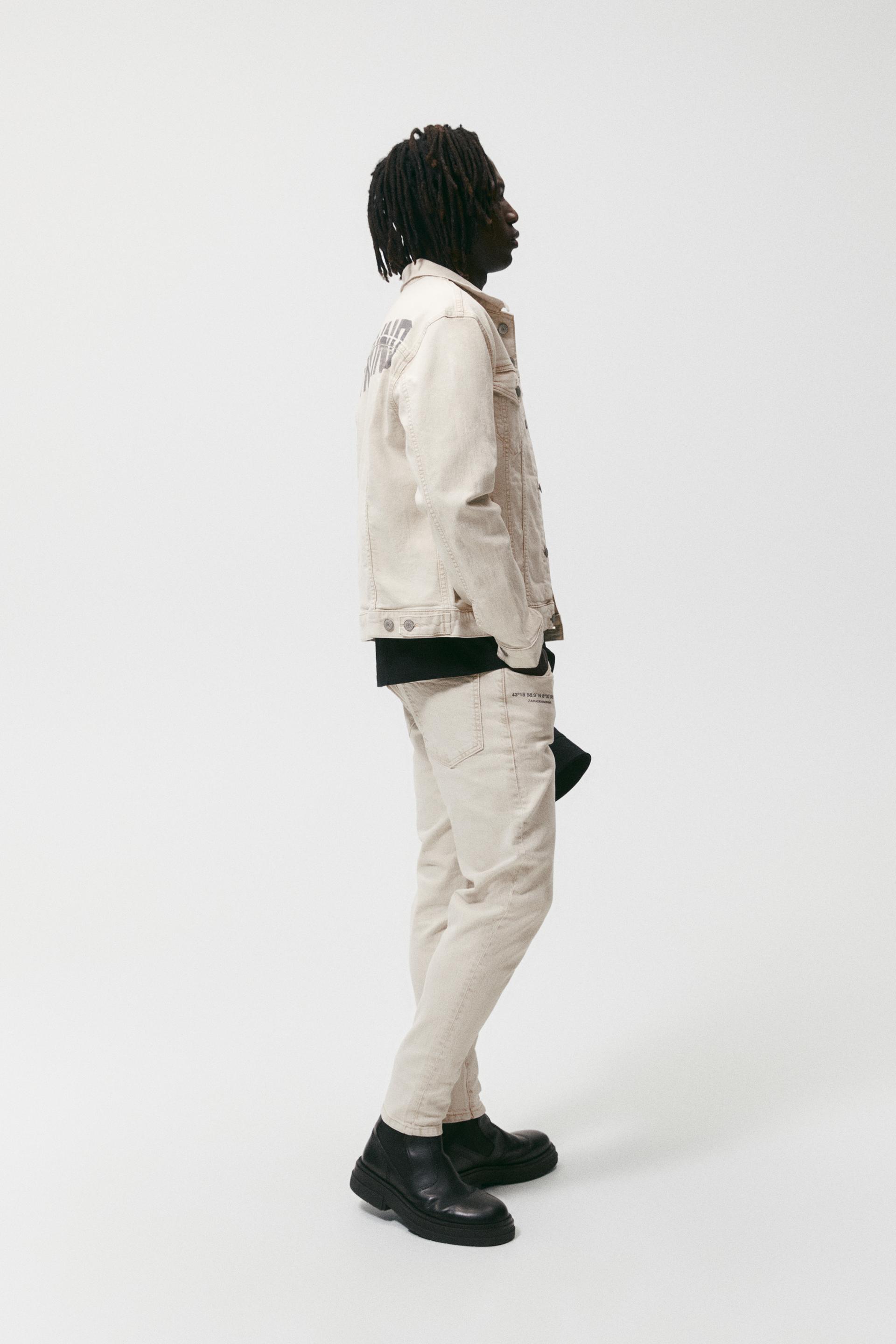 PRINTED DENIM JACKET - Beige | ZARA 