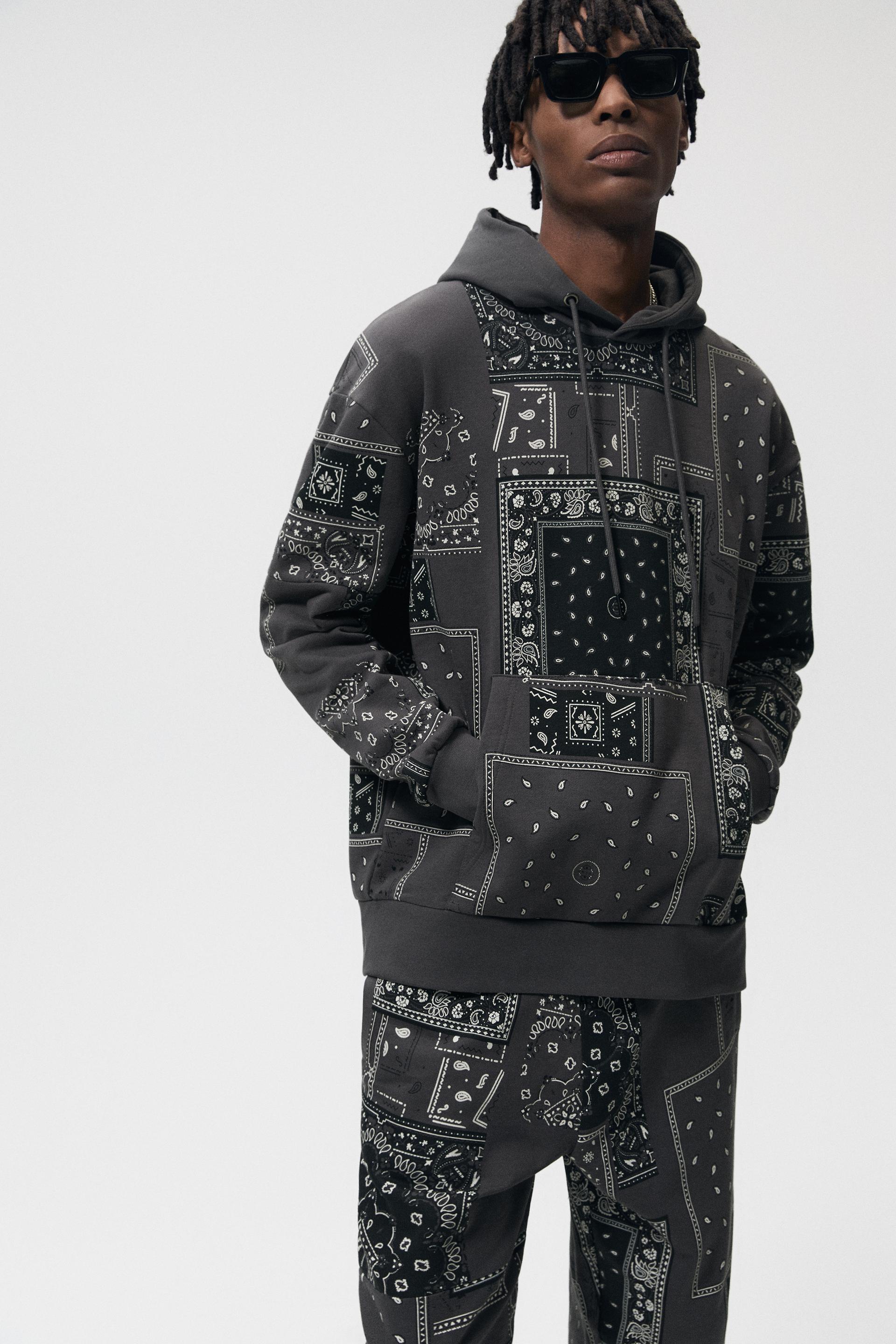 bandana zip up moletom com capuz