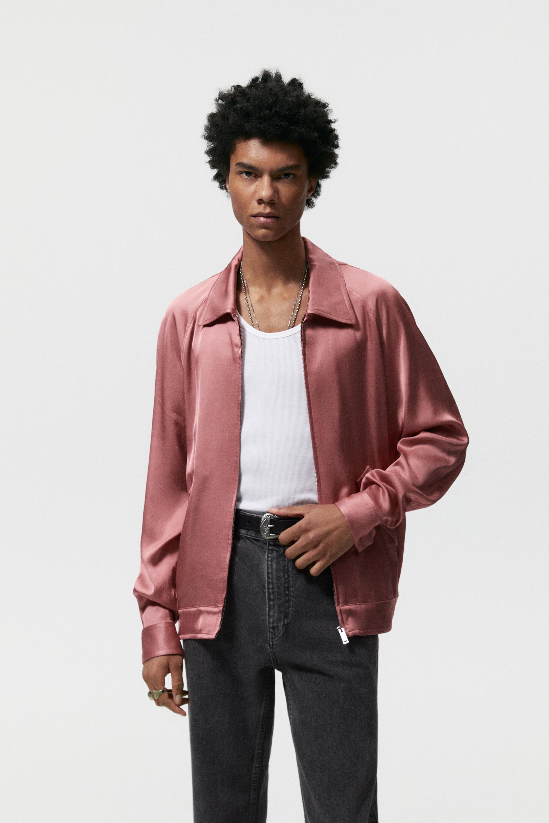 SATIN JACKET - Pink | ZARA Australia