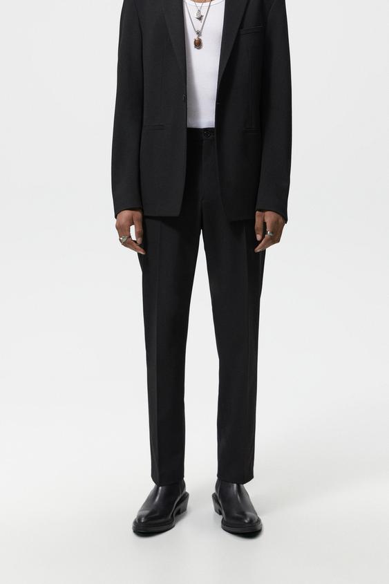 REGULAR FIT SUIT TROUSERS - Black 