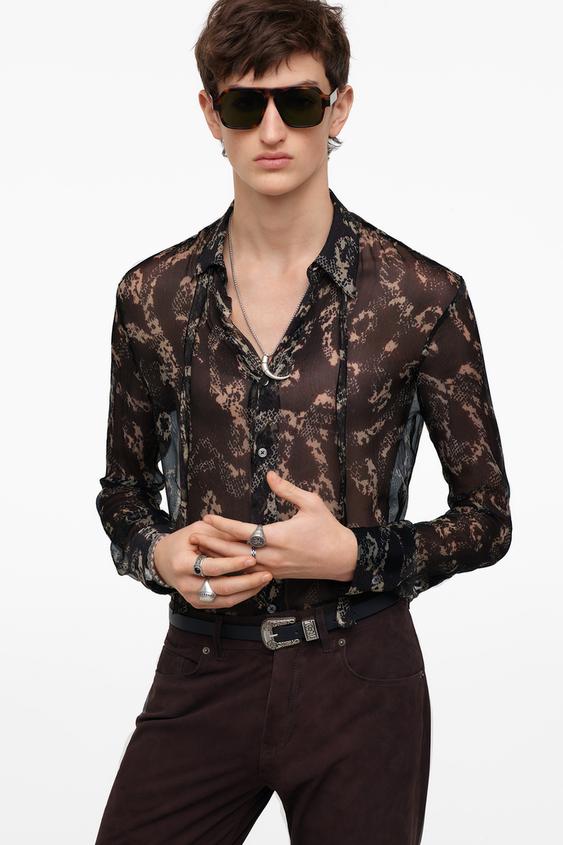 PRINTED SHIRT WITH TIE DETAIL - LIMITED 