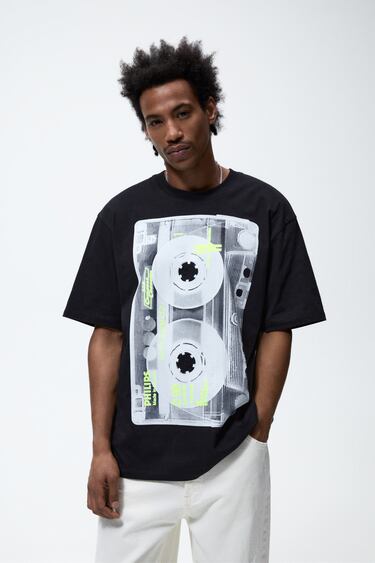 T-SHIRT WITH CASSETTE TAPE PRINT