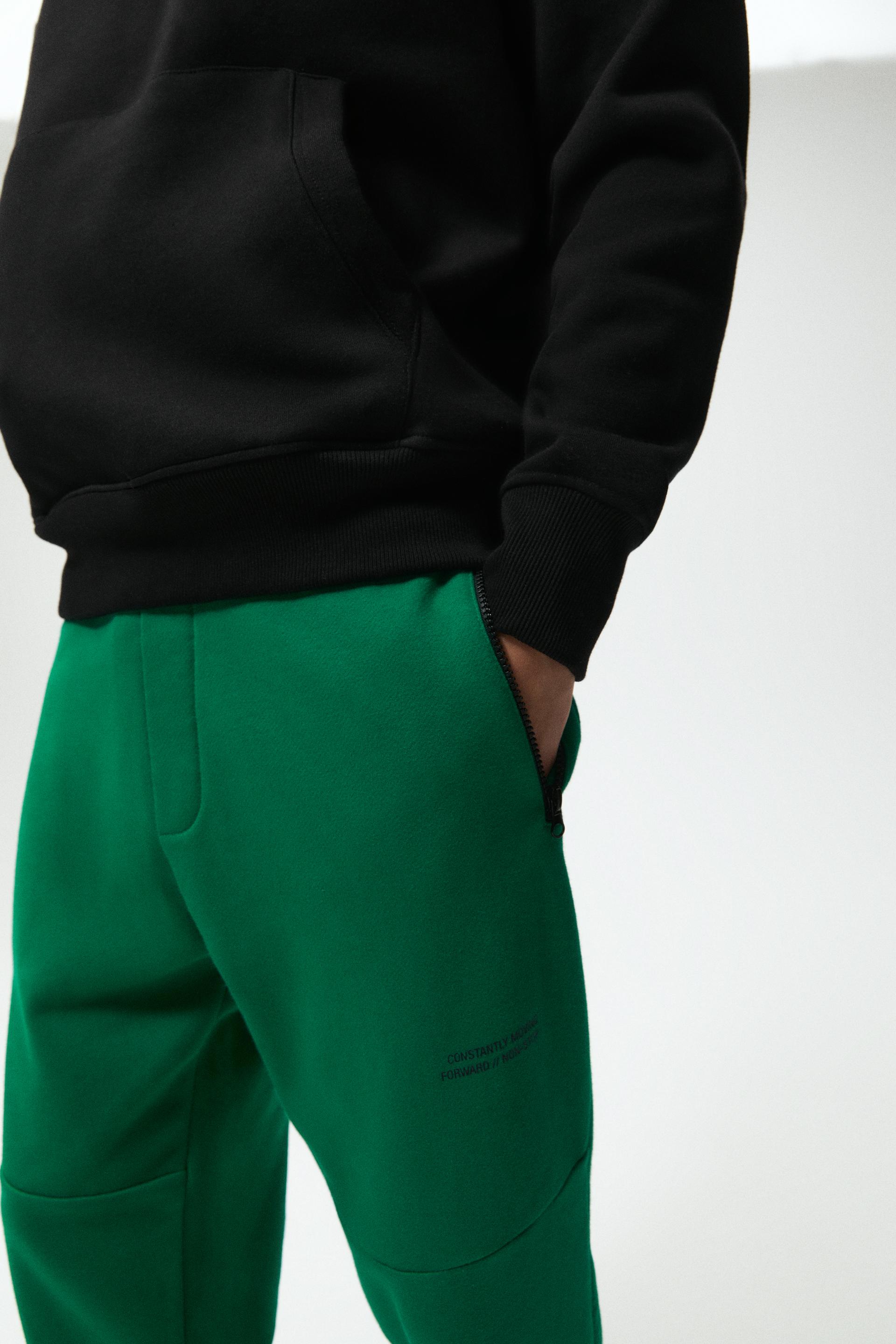 JOGGERS WITH ZIPS - Green | ZARA Australia