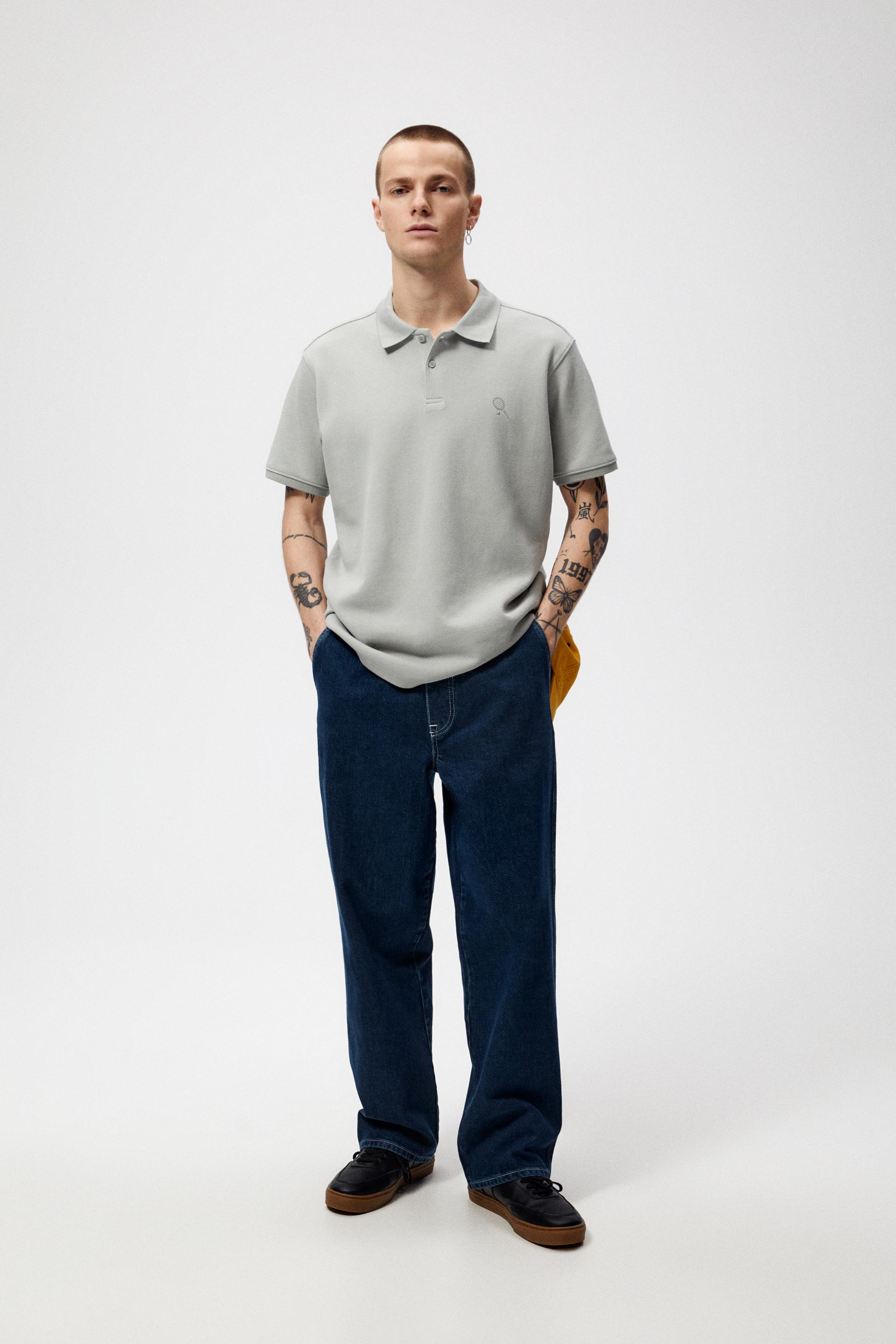 POLO SHIRT - Grey / Blue | ZARA Australia