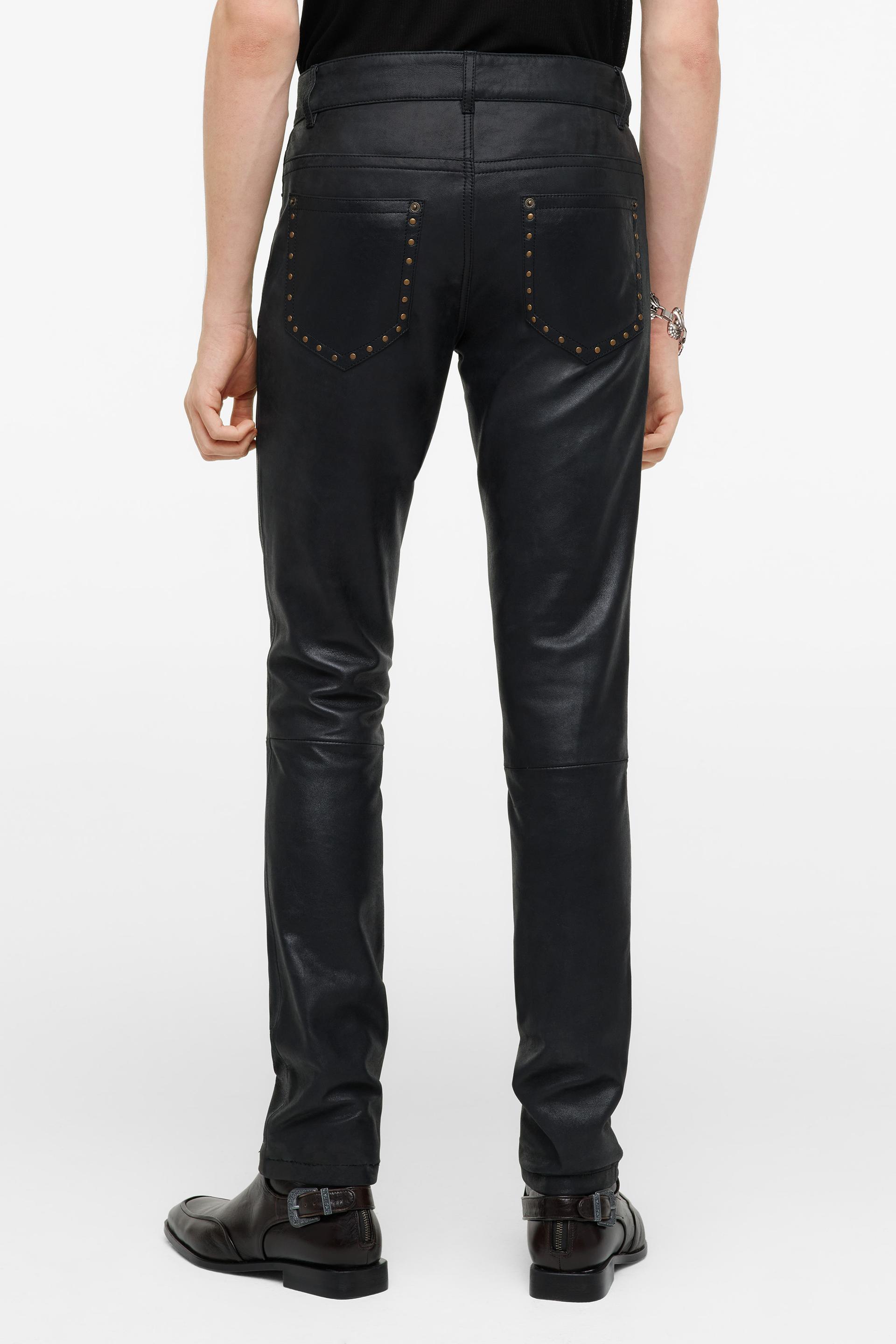 STUDDED LEATHER TROUSERS - LIMITED 