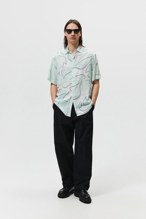 FLORAL PRINT SHIRT - Sea green | ZARA 