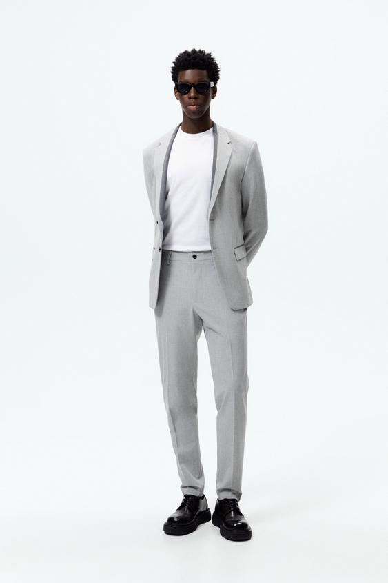 PANTALÓN SLIM FIT COMBINADO - Gris medio | ZARA Chile