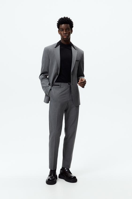SLIM FIT CONTRAST TROUSERS - Anthracite 