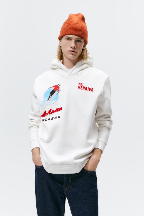 SUDADERA CAPUCHA GRÁFICOS © CHARLES AVALON - Blanco roto | ZARA Chile