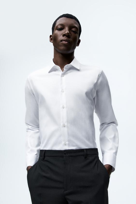 TEXTURED COTTON SHIRT - White | ZARA 