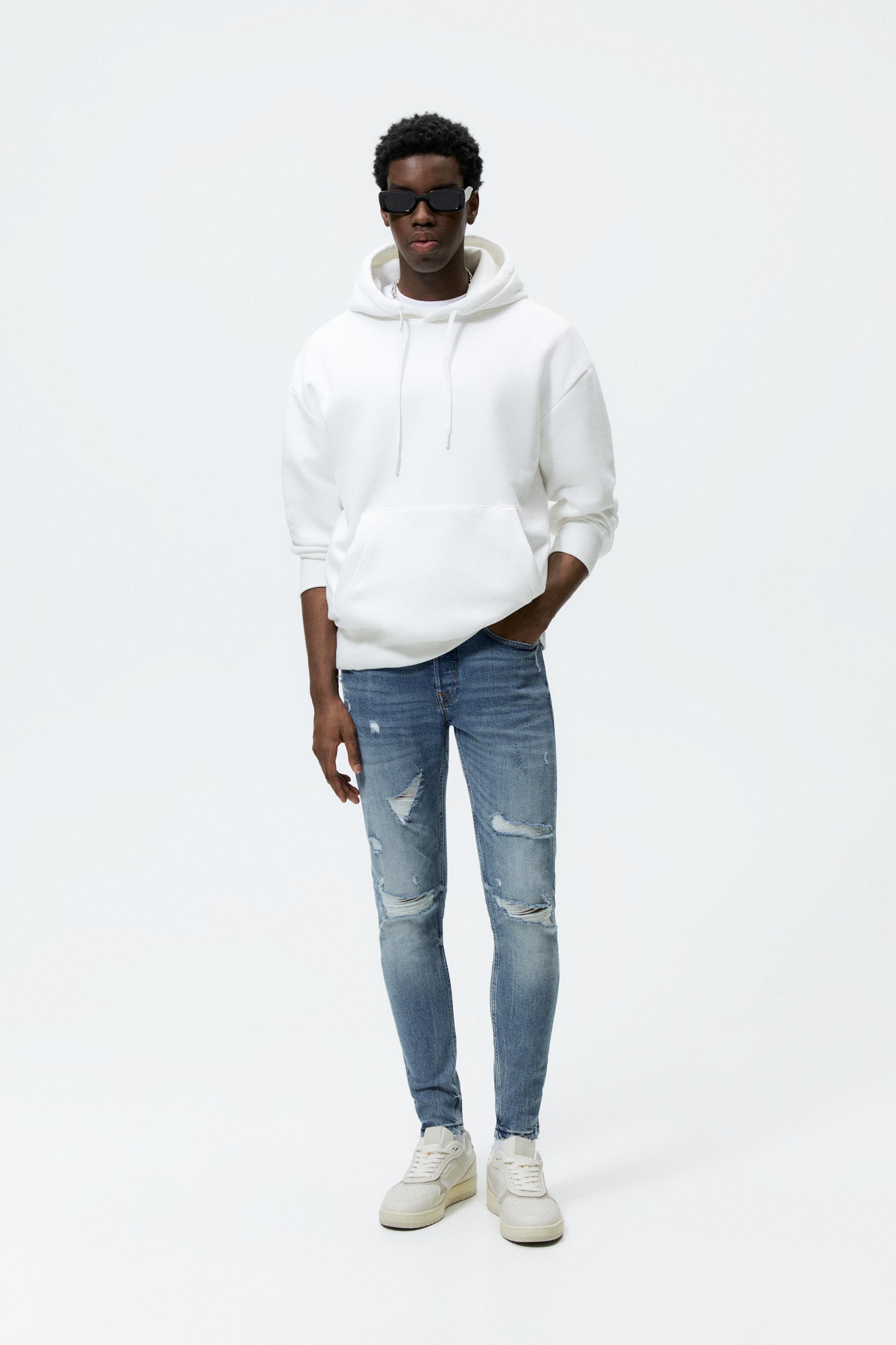 RIPPED SKINNY JEANS - Mid-blue | ZARA Australia