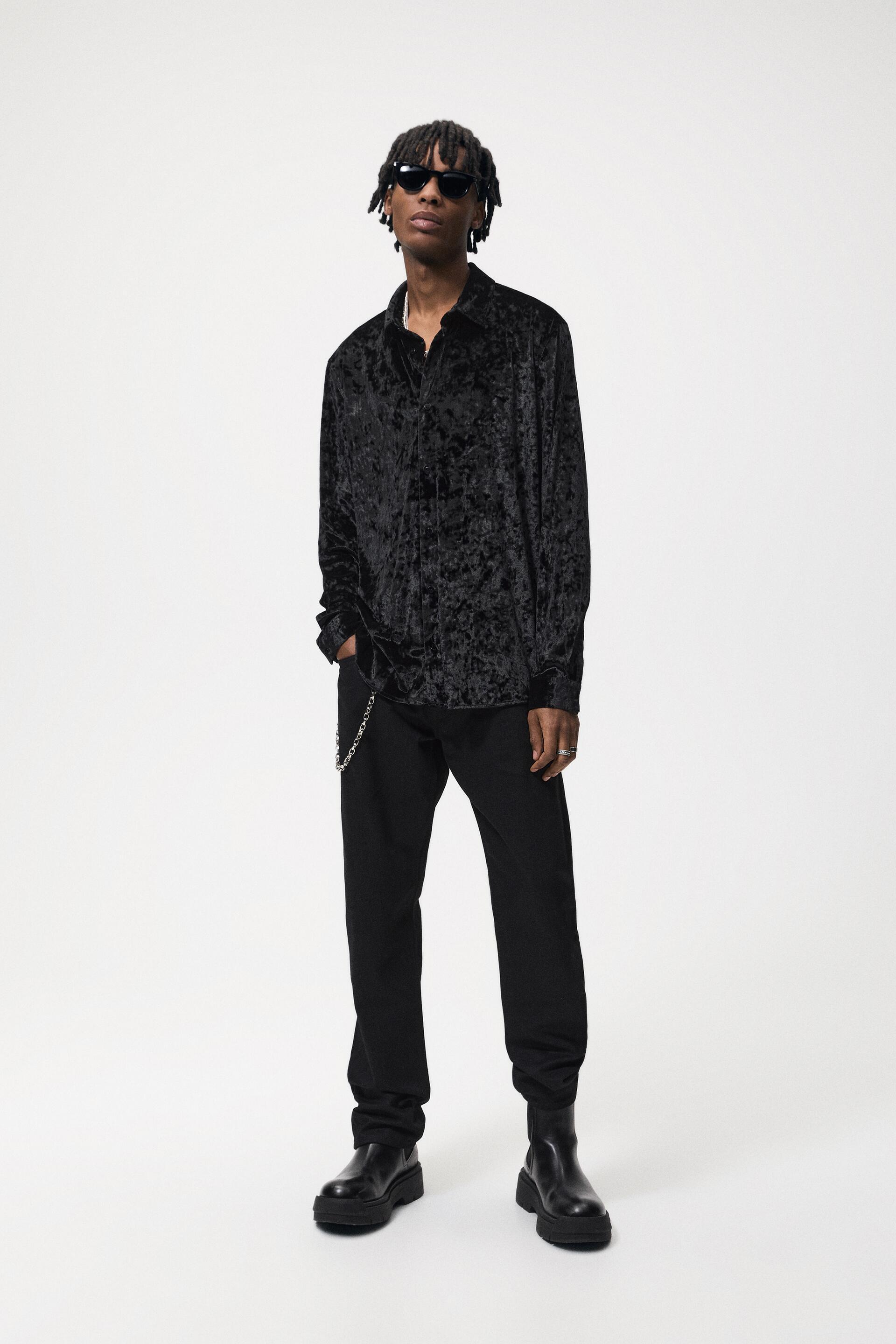 VELVET SHIRT - Black | ZARA Australia