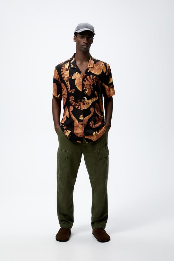 CHAMELEON PRINT SHIRT - Black | ZARA 