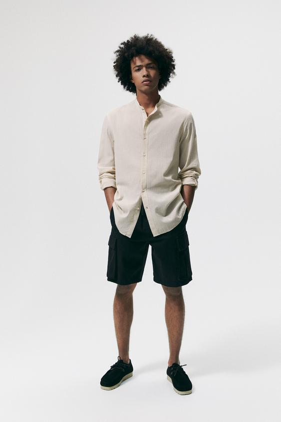 TEXTURED COTTON SHIRT - Natural | ZARA 