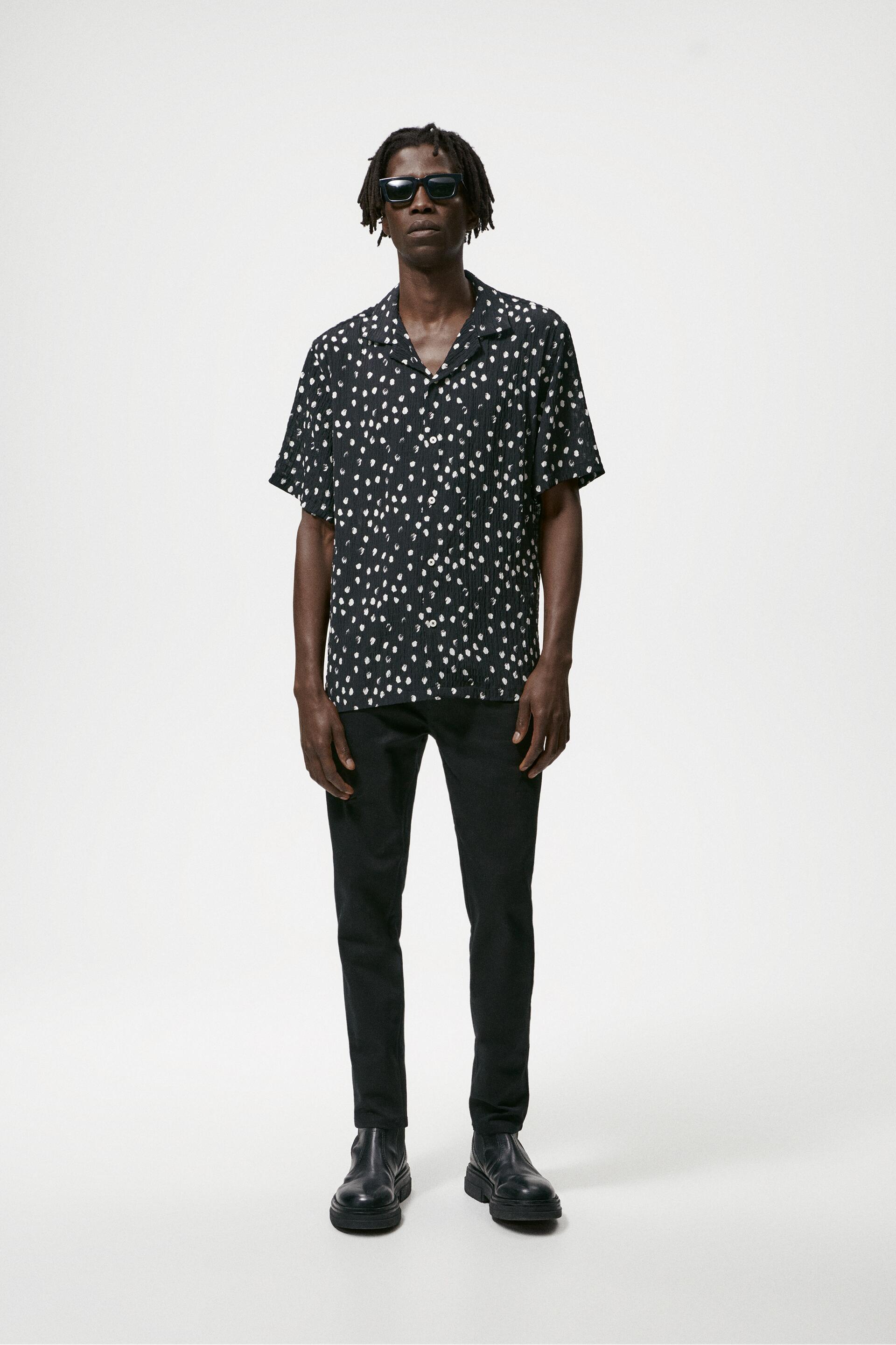 POLKA DOT SHIRT - Black | ZARA New Zealand