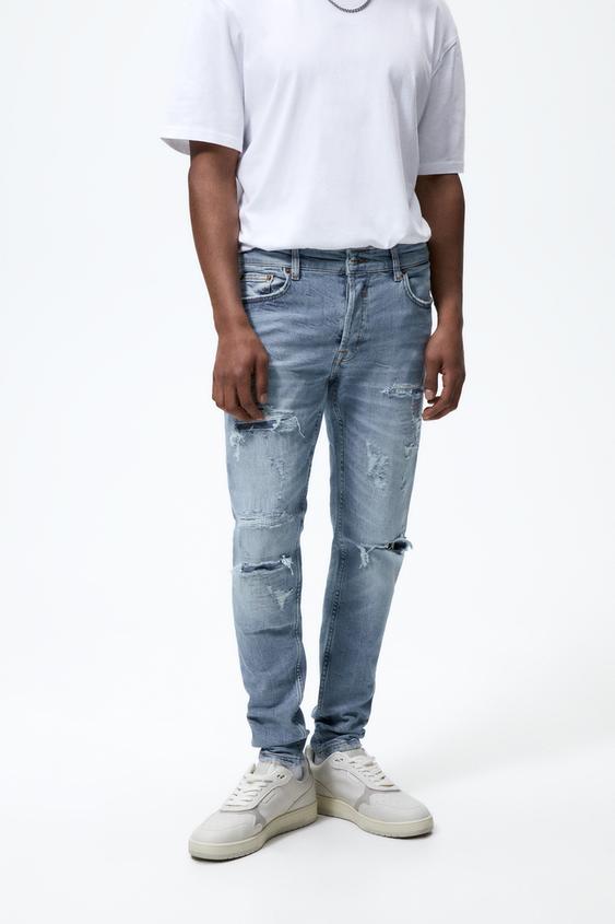 RIPPED SKINNY JEANS - Light blue | ZARA Australia