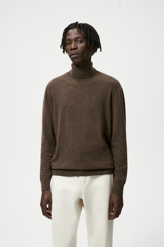 JERSEY CUELLO VUELTO CON LANA - Visón | ZARA Chile