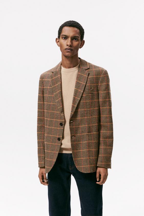 BLAZER ESTRUCTURA CUADROS - Marrón | ZARA Chile