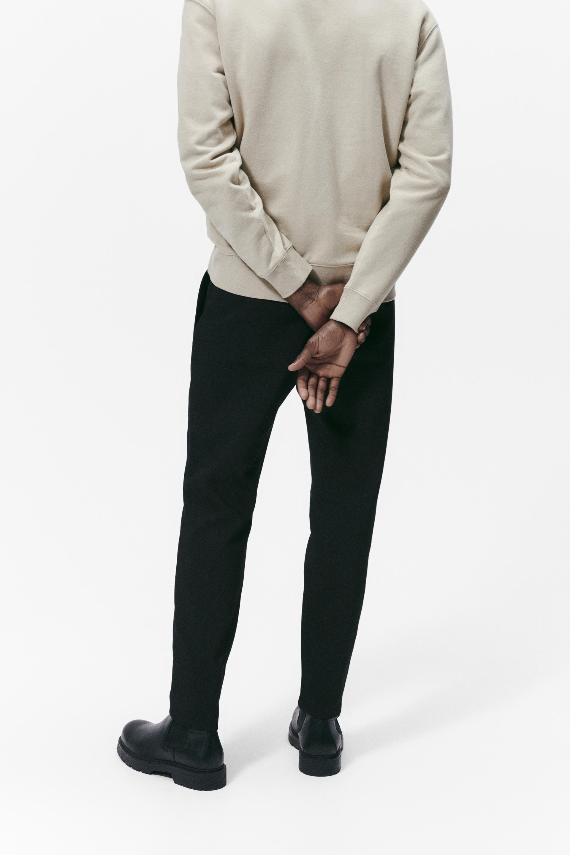 SLIM FIT COMFORT TROUSERS - Black 