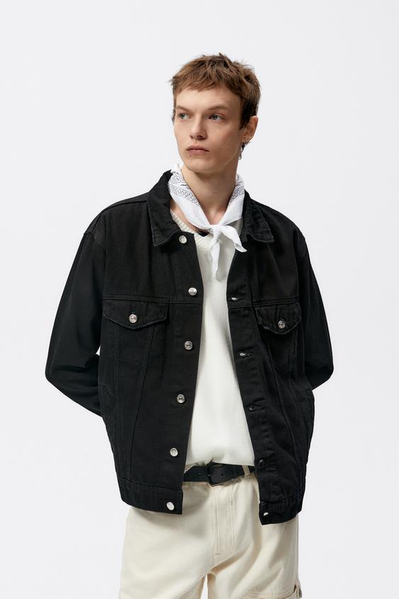 CAZADORA DENIM BÁSICA - Negro | ZARA Chile