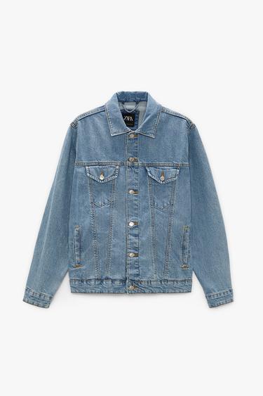 zara man black denim jacket