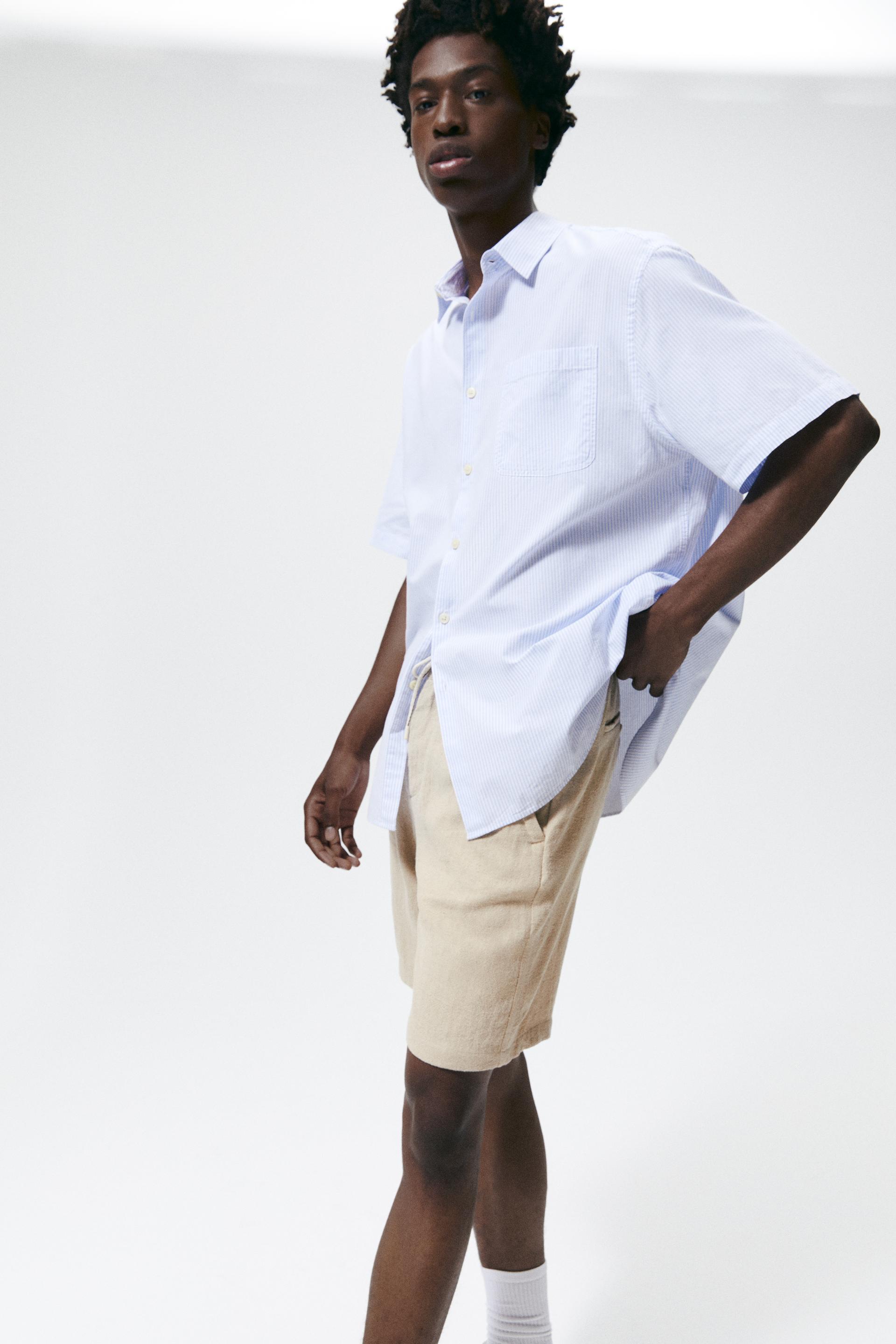 LINEN - VISCOSE BERMUDA SHORTS 