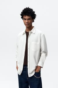 zara men's blue and white striped shirt