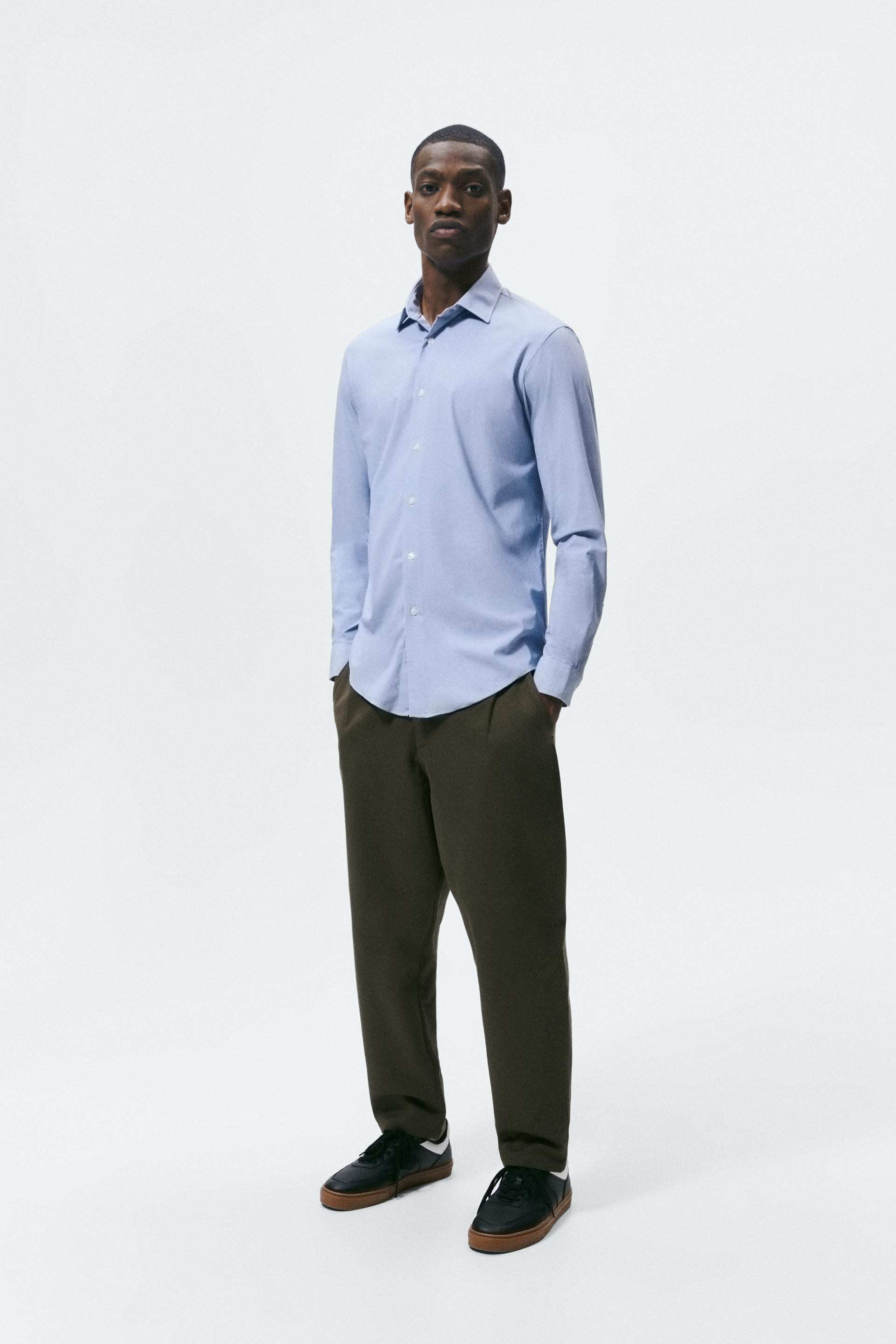 STRETCH SHIRT - Blue | ZARA Australia
