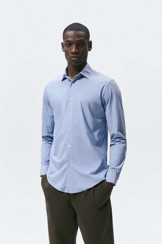 STRETCH SHIRT - Blue | ZARA Australia