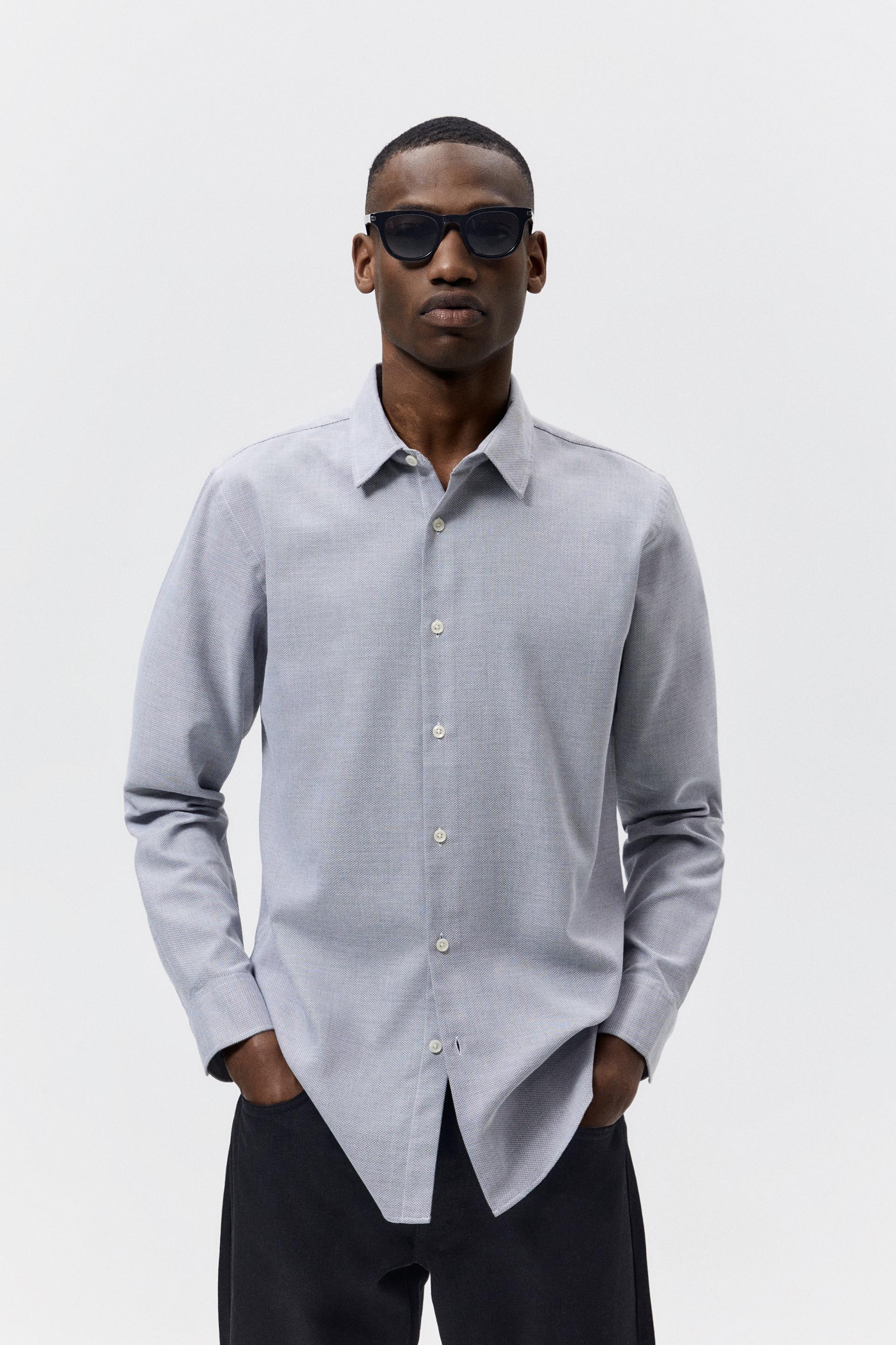 EASY CARE TEXTURED SHIRT - Grey | ZARA 