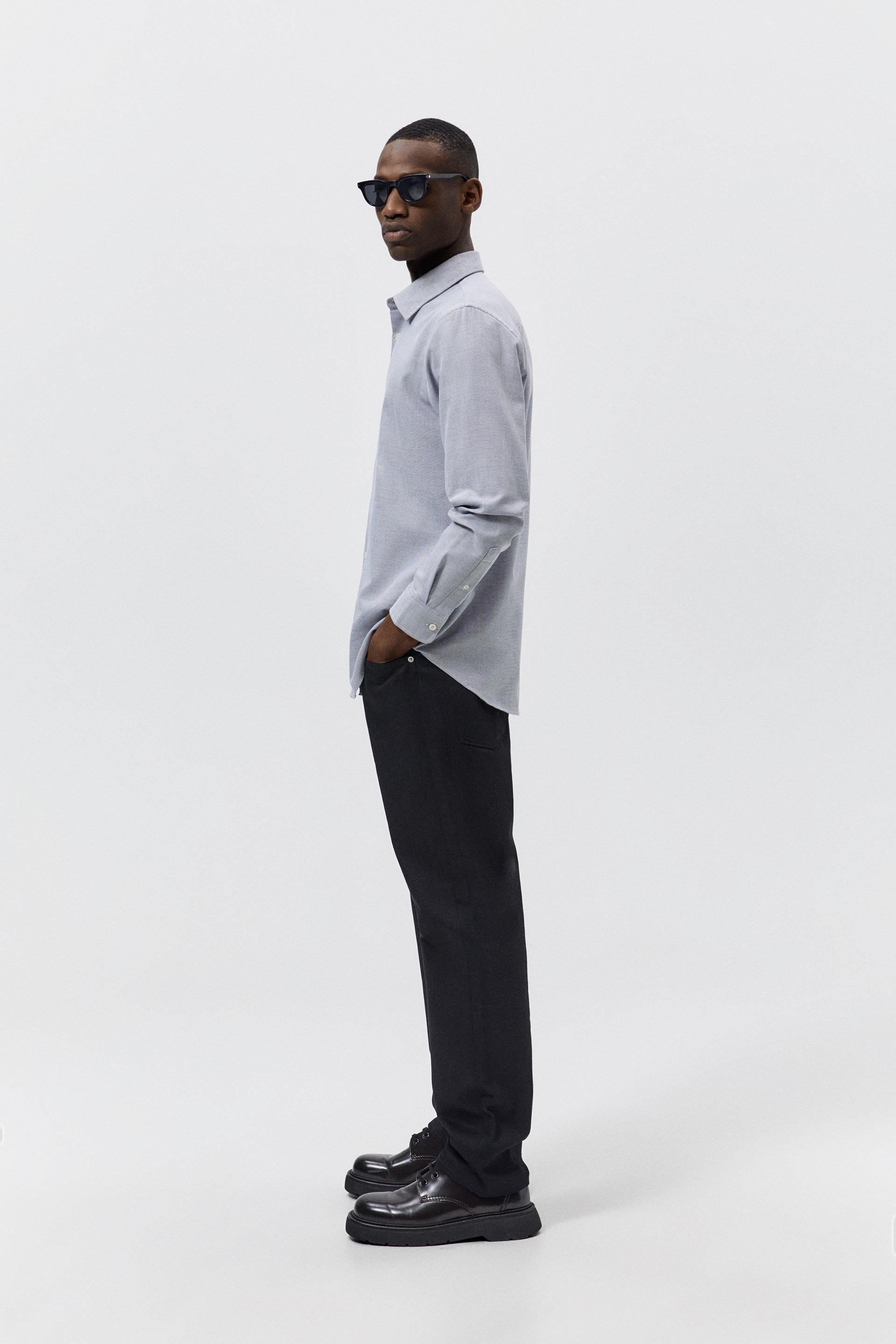 EASY CARE TEXTURED SHIRT - Grey | ZARA 