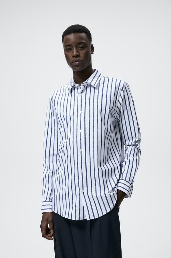 STRIPED STRETCH SHIRT - striped | ZARA 