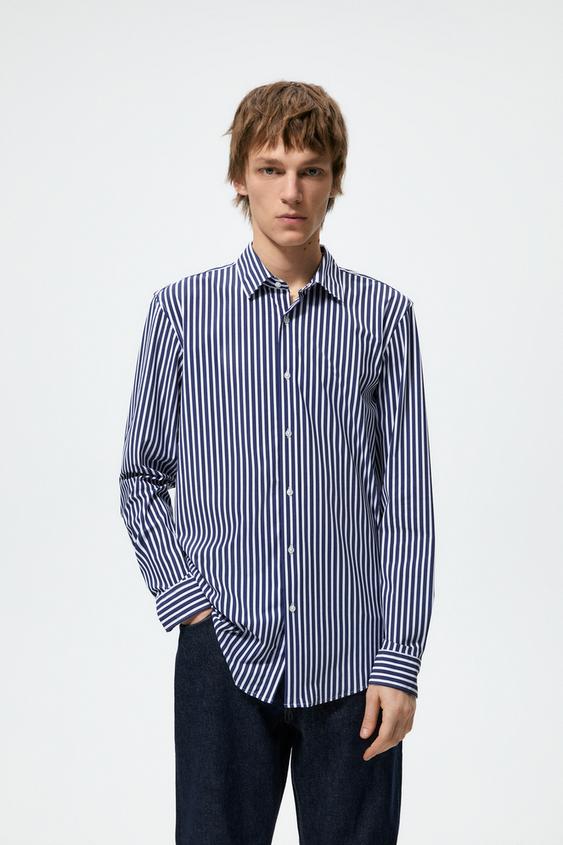 zara striped short sleeve shirt