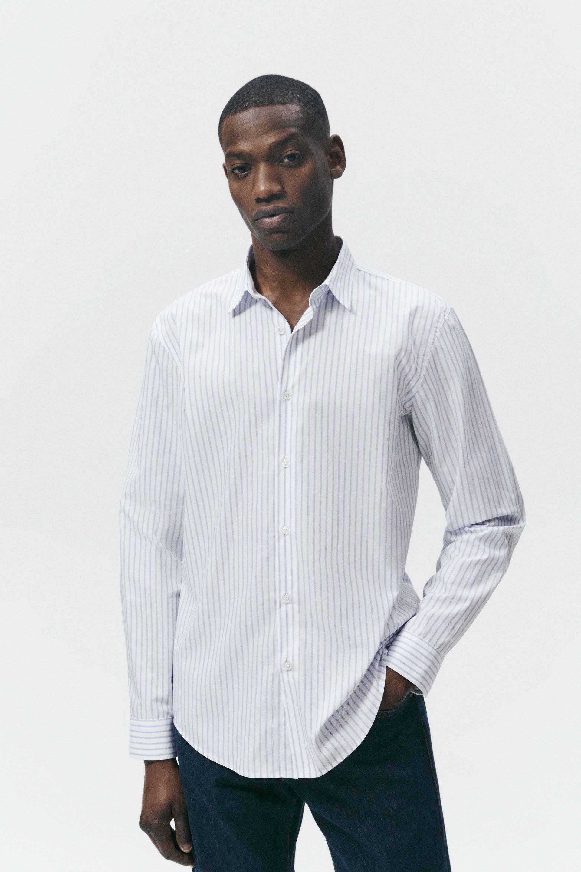 EASY CARE TEXTURED SHIRT - Blue | ZARA 