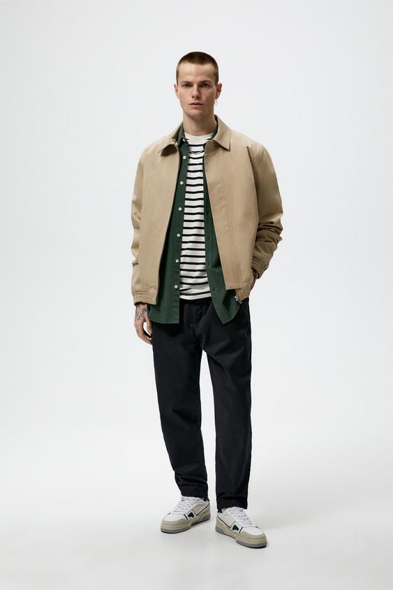 CALÇA CHINO COM PREGAS - Preto | ZARA Brasil